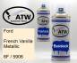 Preview: Ford, French Vanilla Metallic, 6F / 5906: 400ml Sprühdose + 400ml Klarlack - Set, von ATW Autoteile West.